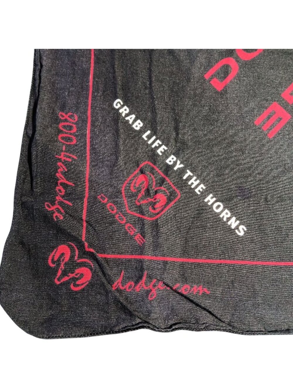 Vintage Bandana Hanky Scarf Men's Womens Dodge Trucks 20x20" Black Cotton USA